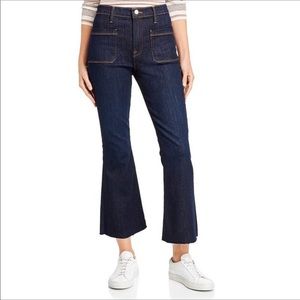 FRAME Le Bardot Crop Flare Jean Raw Edge - size 27